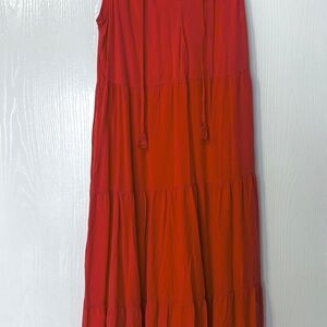 Orange Tiered Maxi Dress